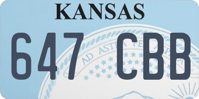KS license plate 647CBB