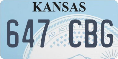 KS license plate 647CBG