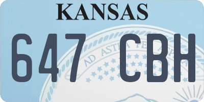 KS license plate 647CBH