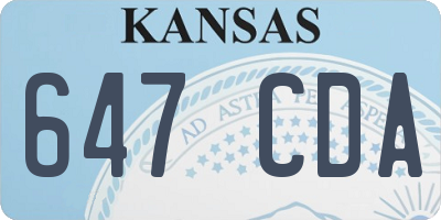 KS license plate 647CDA