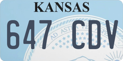 KS license plate 647CDV
