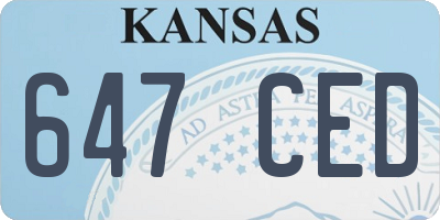 KS license plate 647CED