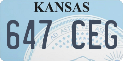KS license plate 647CEG