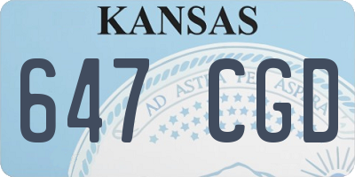 KS license plate 647CGD
