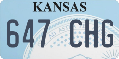 KS license plate 647CHG