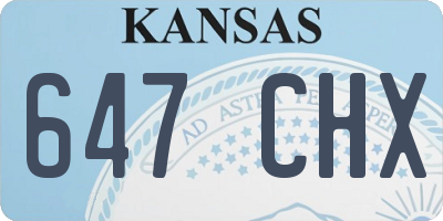 KS license plate 647CHX