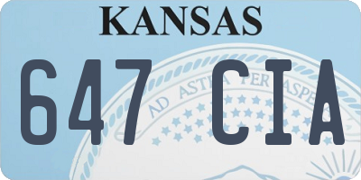 KS license plate 647CIA