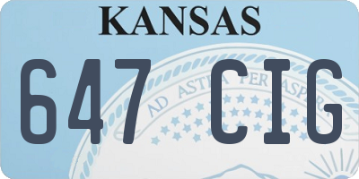 KS license plate 647CIG
