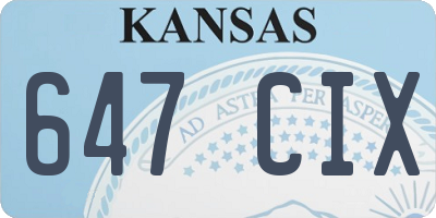 KS license plate 647CIX