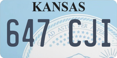 KS license plate 647CJI