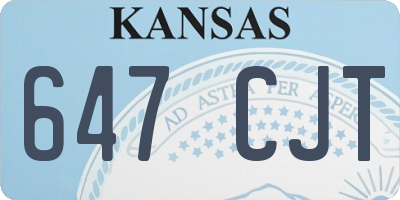 KS license plate 647CJT