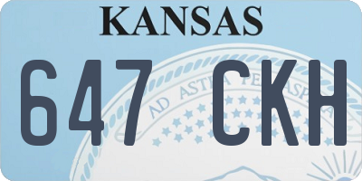 KS license plate 647CKH