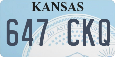 KS license plate 647CKQ
