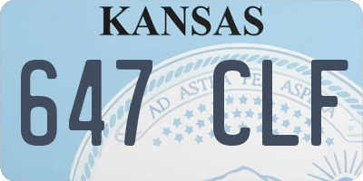 KS license plate 647CLF