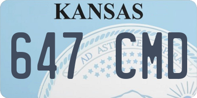 KS license plate 647CMD