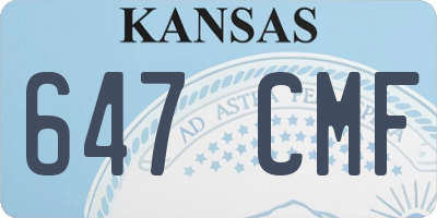 KS license plate 647CMF