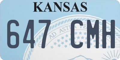 KS license plate 647CMH