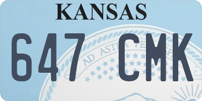 KS license plate 647CMK