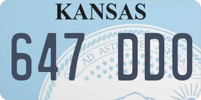 KS license plate 647DDO