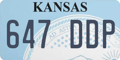KS license plate 647DDP