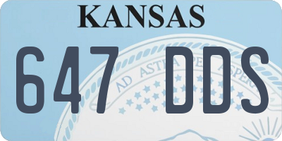 KS license plate 647DDS