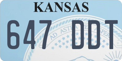 KS license plate 647DDT