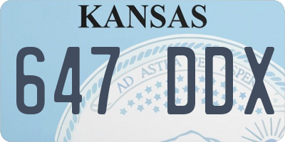 KS license plate 647DDX