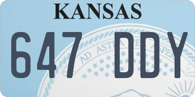 KS license plate 647DDY