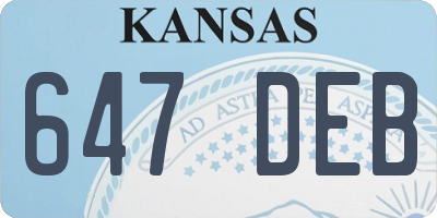 KS license plate 647DEB