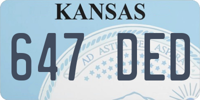 KS license plate 647DED