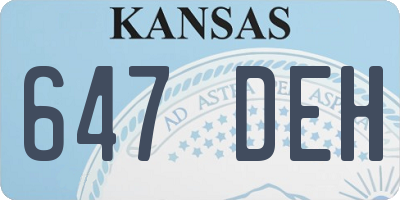 KS license plate 647DEH