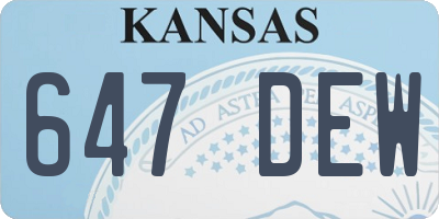 KS license plate 647DEW
