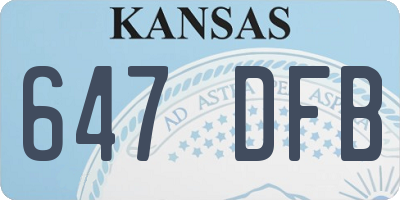 KS license plate 647DFB