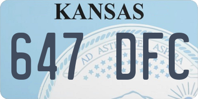 KS license plate 647DFC