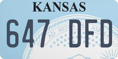 KS license plate 647DFD