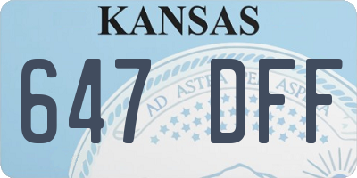 KS license plate 647DFF