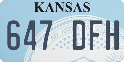 KS license plate 647DFH