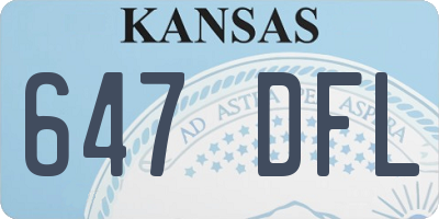 KS license plate 647DFL