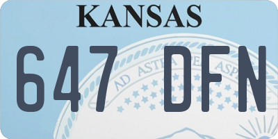 KS license plate 647DFN