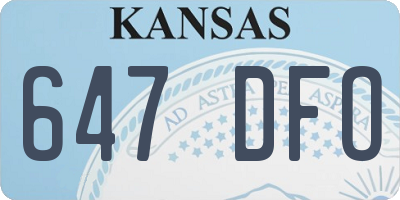 KS license plate 647DFO