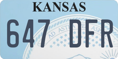 KS license plate 647DFR