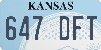 KS license plate 647DFT