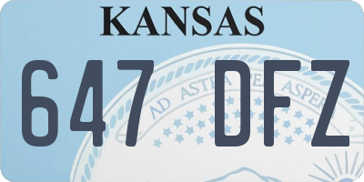 KS license plate 647DFZ