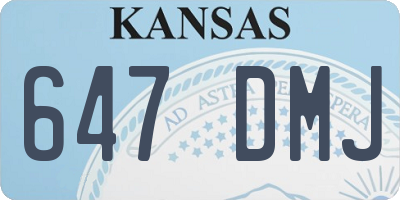 KS license plate 647DMJ