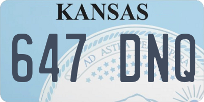 KS license plate 647DNQ