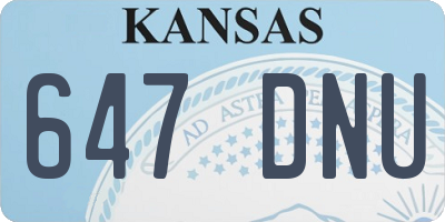 KS license plate 647DNU