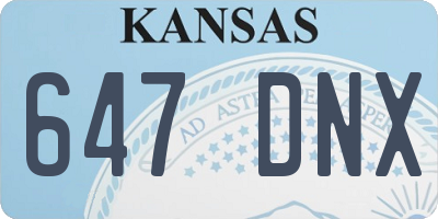 KS license plate 647DNX