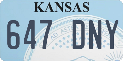 KS license plate 647DNY