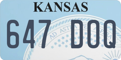 KS license plate 647DOQ