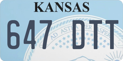 KS license plate 647DTT